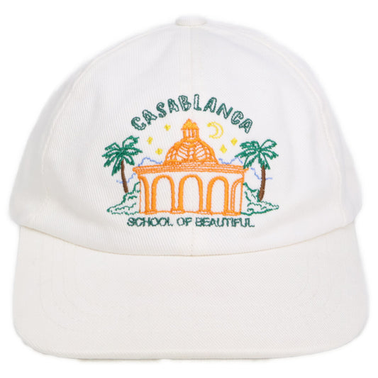 CASABLANCA カサブランカ 23SS AS23-HAT-002-11 TWILL School Of Beautiful Embroidered Cap 刺繍 ベースボール キャップ 帽子