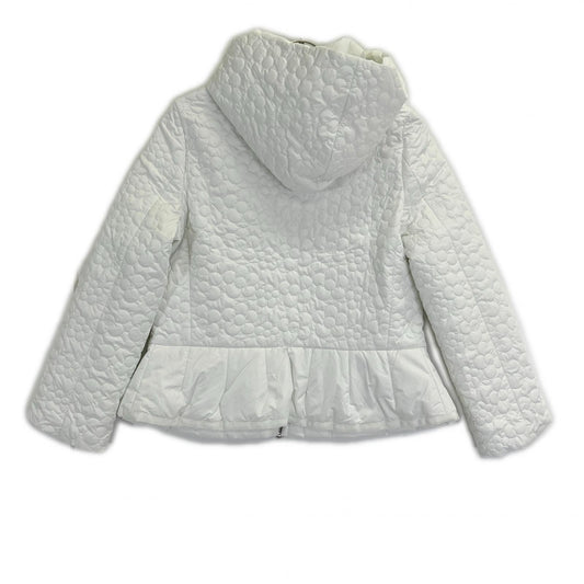 M'S GRACY M'S GRACY 2023 White Floral-Motif Quilted Blouson Jacket
