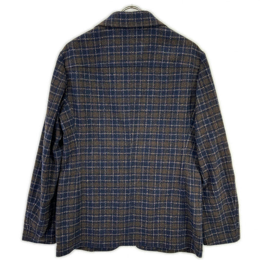 T-JACKET ティージャケット ブラウン Bottoli社製 チェック柄 ストレッチ2Bジャケット ジャケット