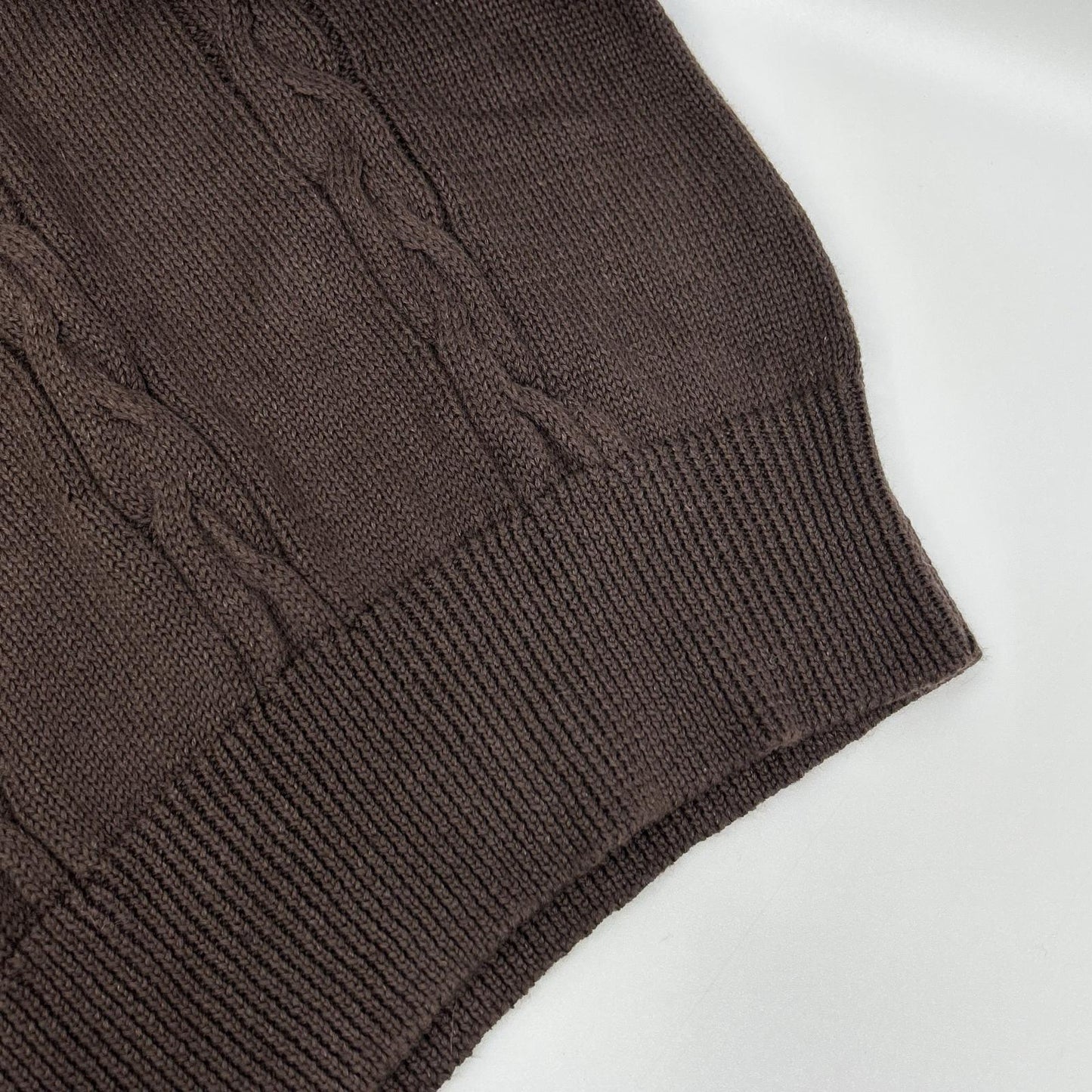 MargaretHowell マーガレットハウエル ブラウン リネン×コットン ケーブルニットトップス トップス