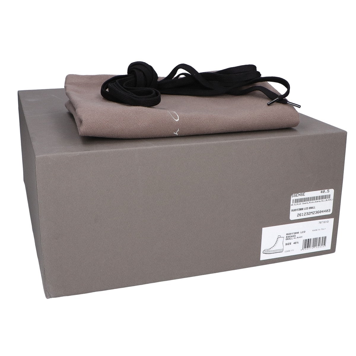 Rick Owens リックオウエンス 新品同様 RU01F2890 TEMPLE SNEAKS オールブラック カーフレザー スニーカー シューズ