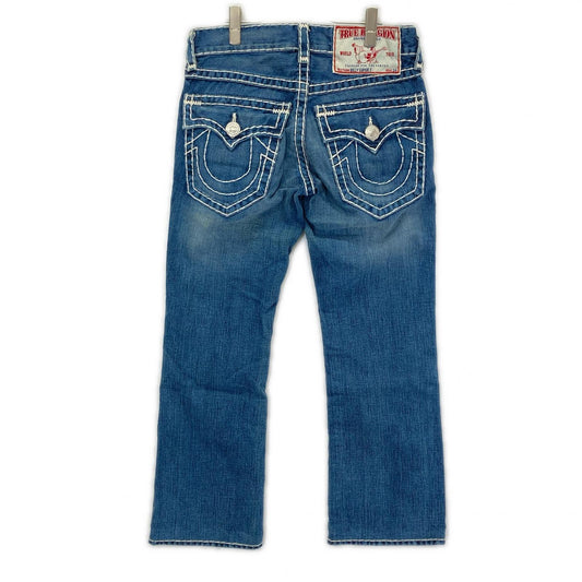 TRUE RELIGION トゥルーレリジョン BILLY SUPER Indigo Extra-Thick Stitching Straight Denim 34 Bottoms