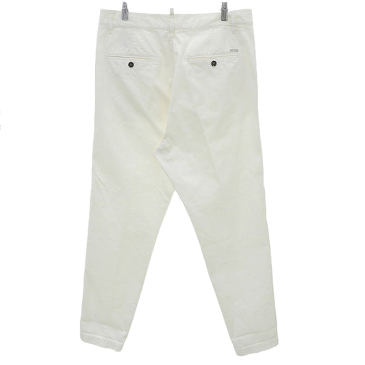 DSQUARED2 ディースクエアード One Pleat チノ パンツ コットン ボトムス メンズ ホワイト 50 S71KB0684 S41794 ボトムス