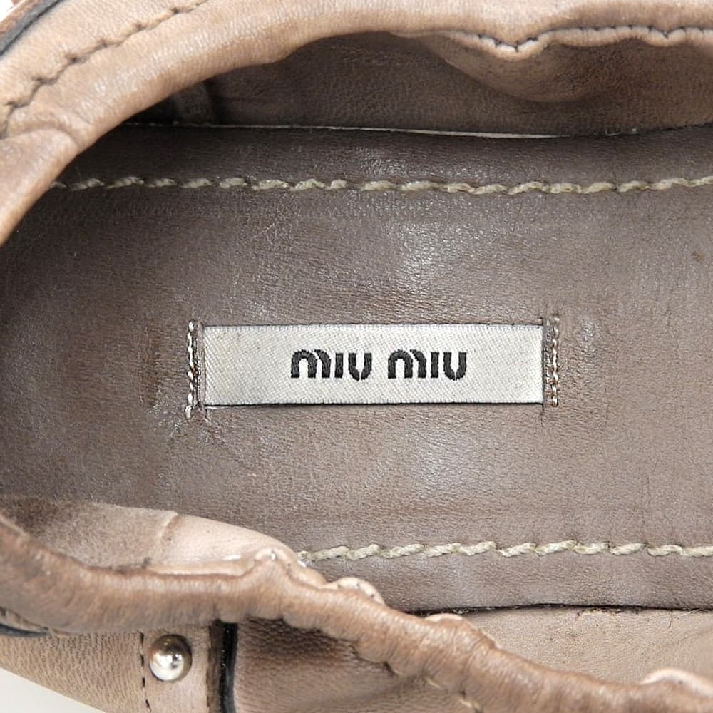 MIUMIU ミュウミュウ ビジュー パンプス シューズ レディース ブラウン×パープル シューズ