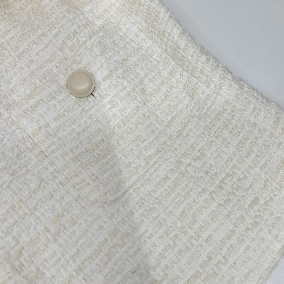 MICHEL KLEIN Michel Klein FMJDS-12460 White collarless tweed jacket Jacket