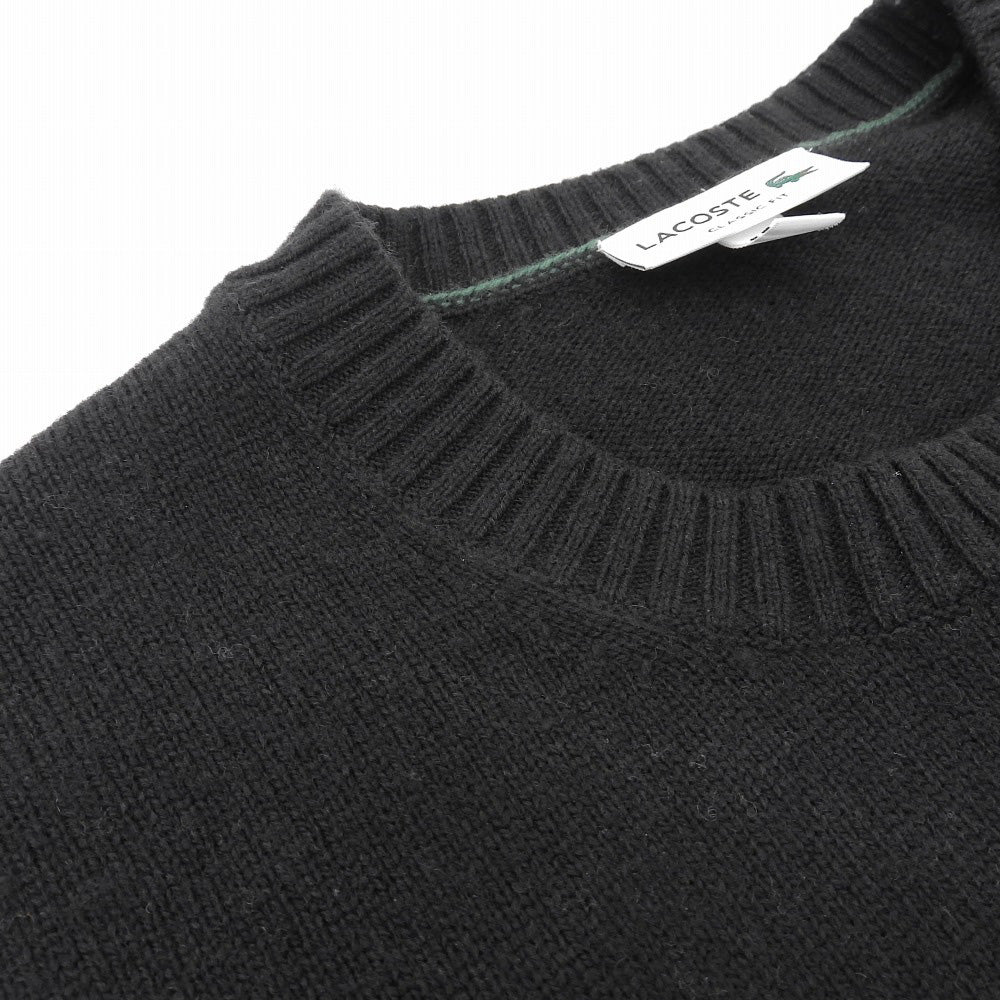 Lacoste ラコステ エッセンシャル ウール ニット セーター トップス メンズ ブラック M AH2916 トップス