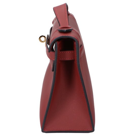 HERMES エルメス G刻印 ルージュアッシュ ヴォースイフト G金具 ポシェットケリー ハンドバッグ