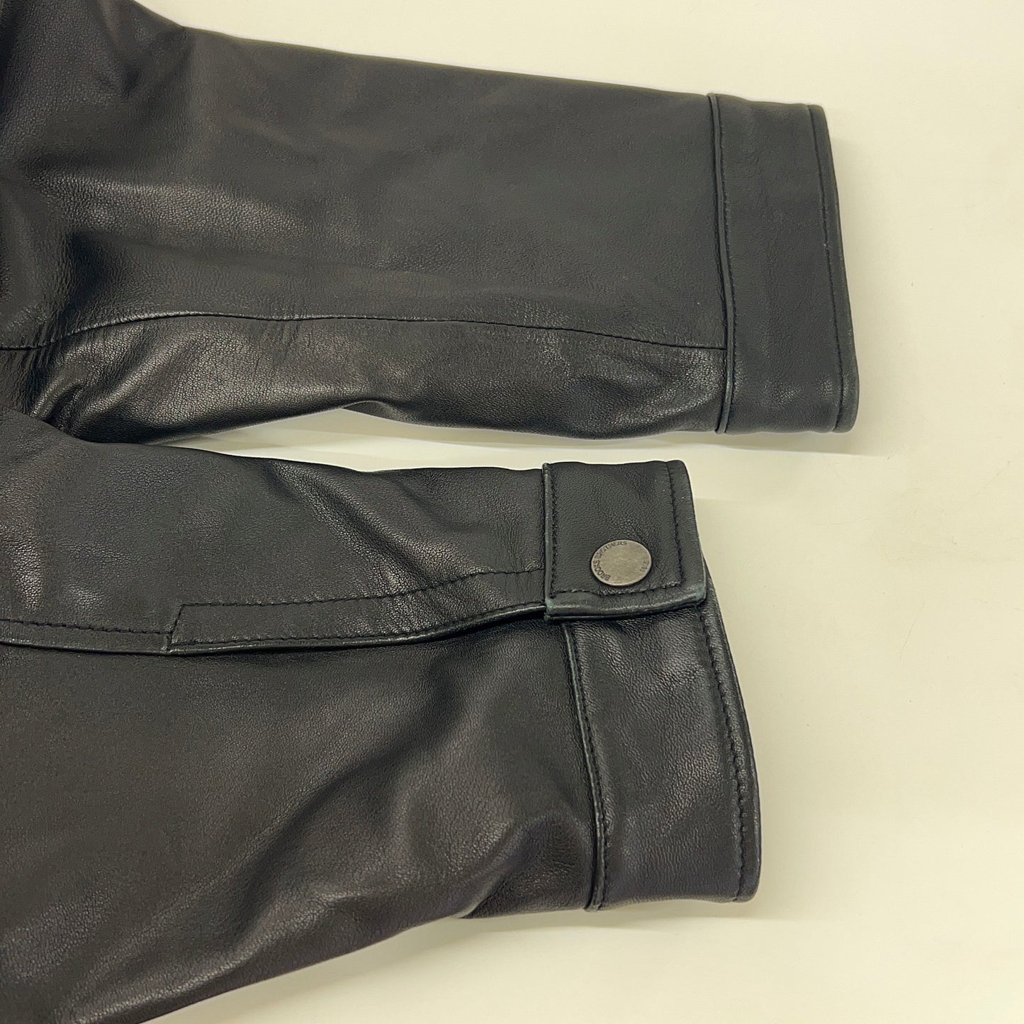 Brooks Brothers black lambskin zip-up jacket