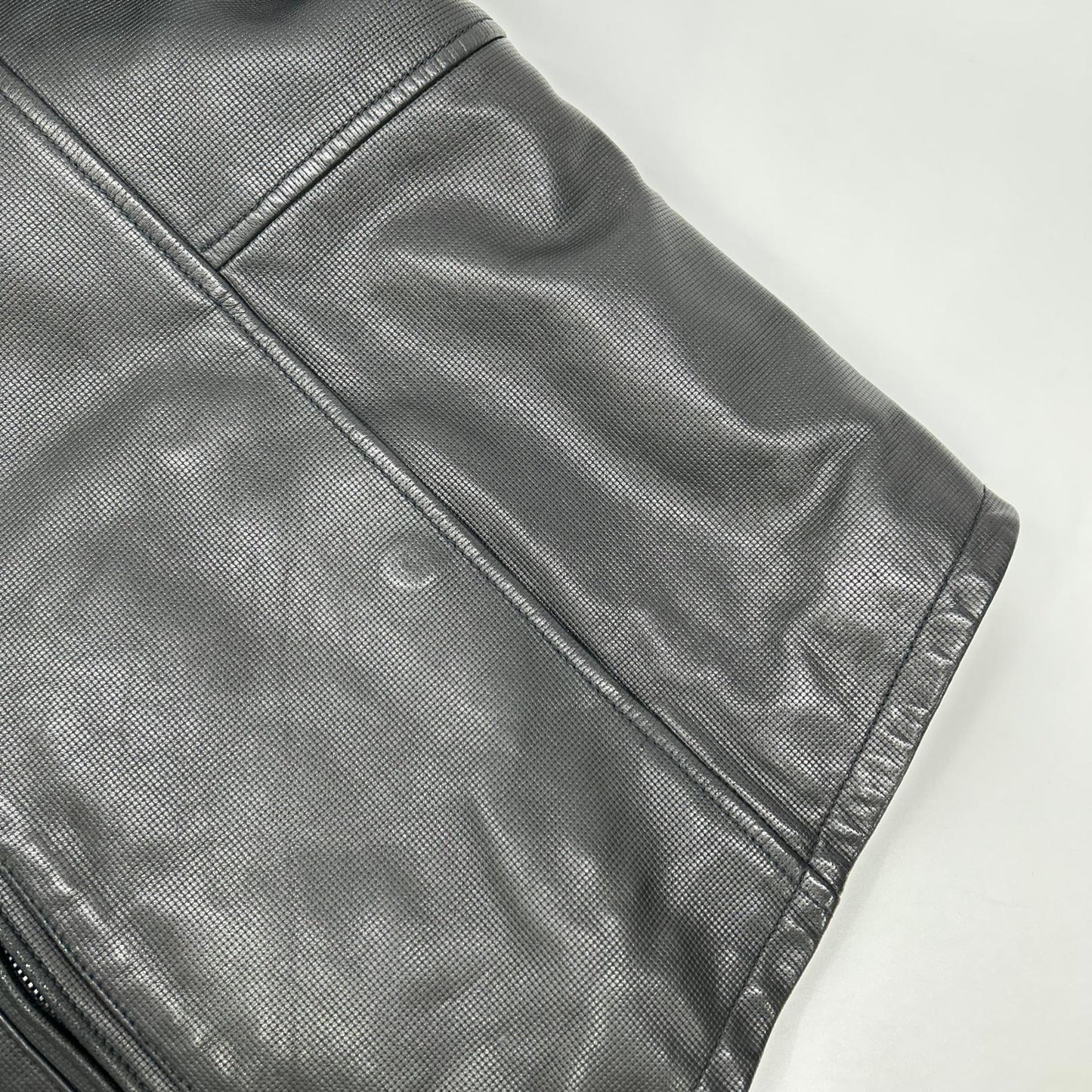 GIORGIOARMANI ジョルジオアルマーニ ブラック シングル チンストラップレザージャケット ジャケット