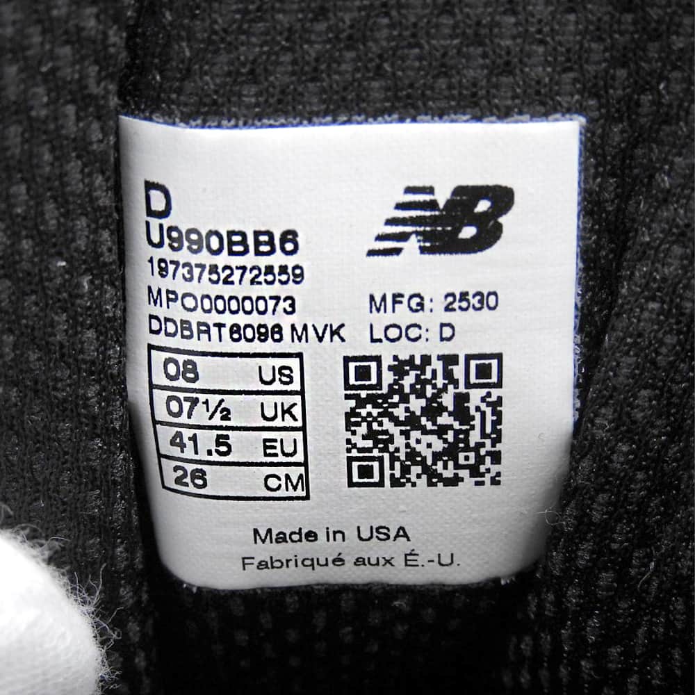 NEW BALANCE ニューバランス 美品 Made in USA 990v6 スニーカー シューズ メンズ ブラック 26.0cm シューズ
