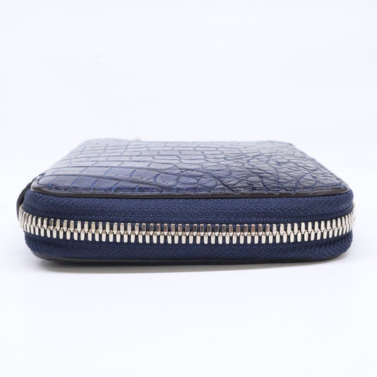 ITTI イッチ 【美品】CRISTY STUFFING MID WLT ラウンドファスナー クロコダイル ミディアム財布 長財布(小銭入れあり)