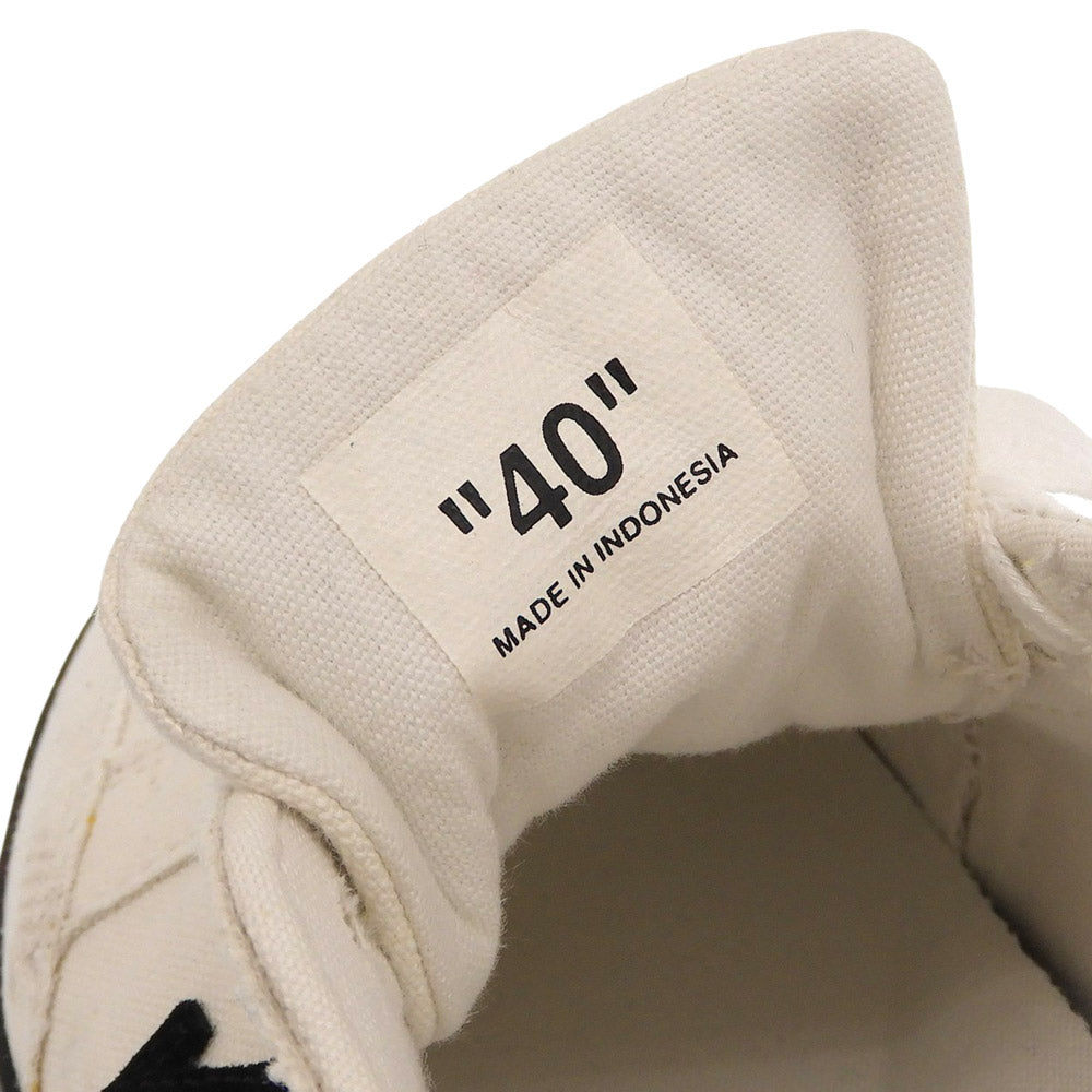 OFF-WHITE オフホワイト バルカナイズド マーブル柄 ジップタイ ローカットスニーカー キャンバス シューズ メンズ ホワイト 40 シューズ
