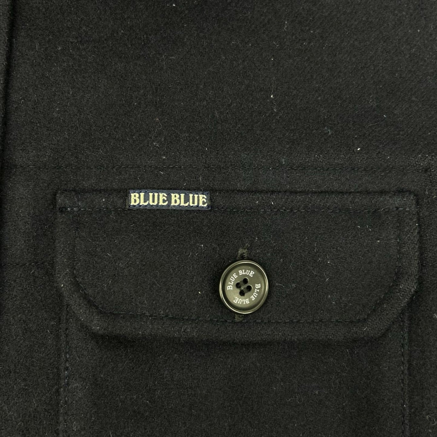 BLUEBLUE ブルーブルー ネイビー ウール ポケット シャツ トップス