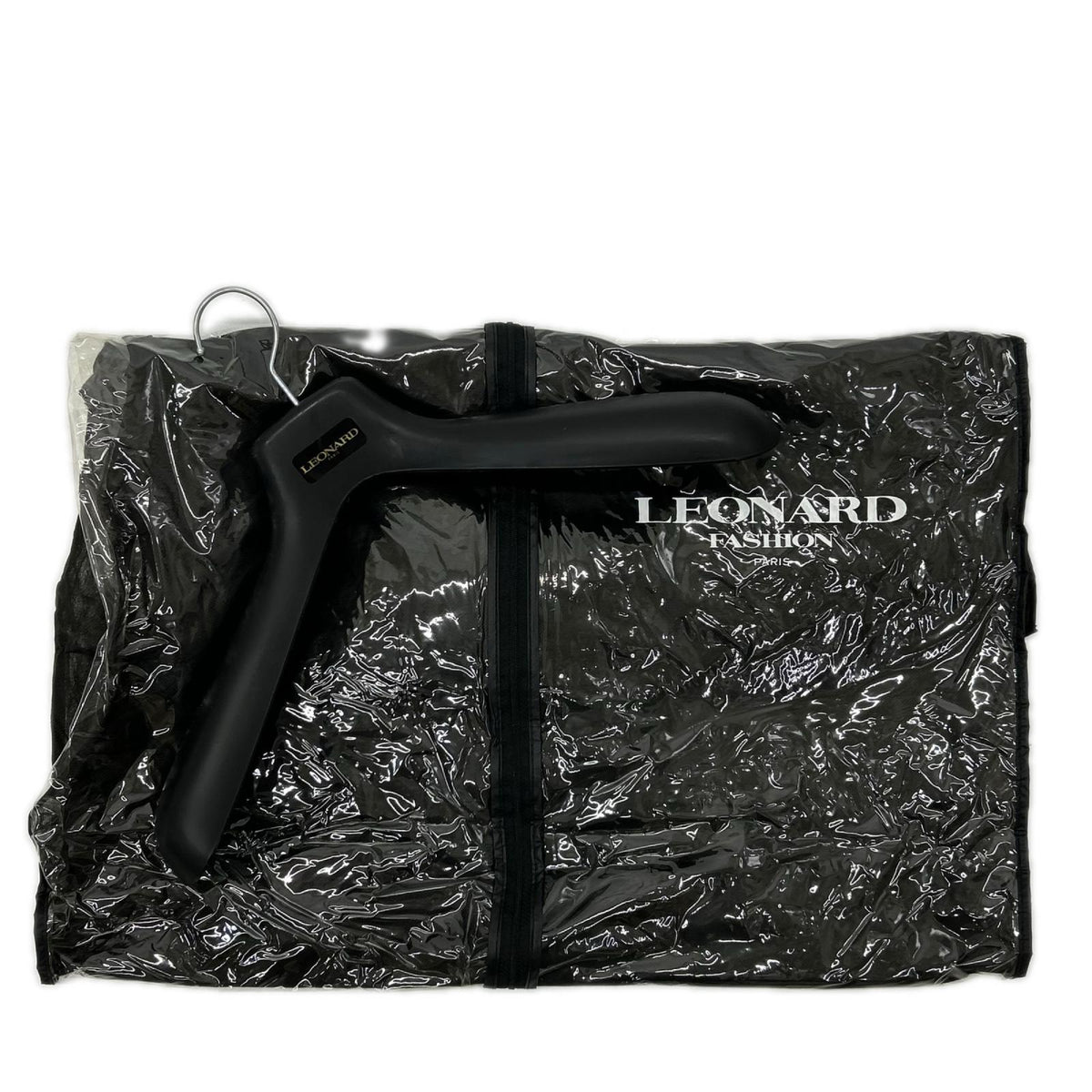 LEONARD レオナール ブラック×マルチカラー カシミヤ混 花柄 チェスターコート コート