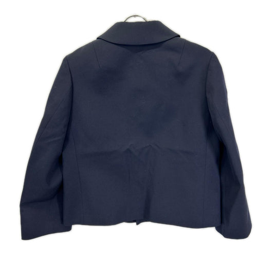 TAO TC-J101 Navy Wool Gabardine Round-Collar Jacket Jacket