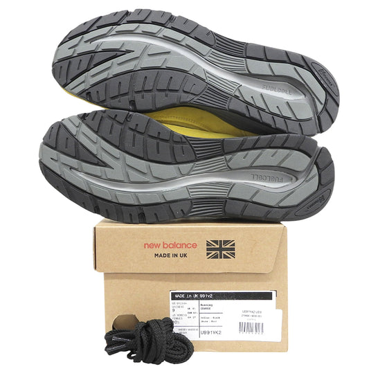 NEW BALANCE ニューバランス 新品同様 New Balance 991v2 スニーカー シューズ メンズ イエロー×ブラック 9 U991YK2 シューズ
