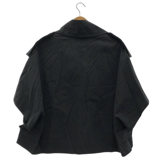upper hights アッパーハイツ ブラック 半袖 ショートトレンチジャケット トップス