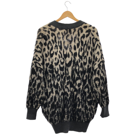 STELLA McCARTNEY ステラマッカートニー ブラック ウール レオパード ニットカーディガン トップス