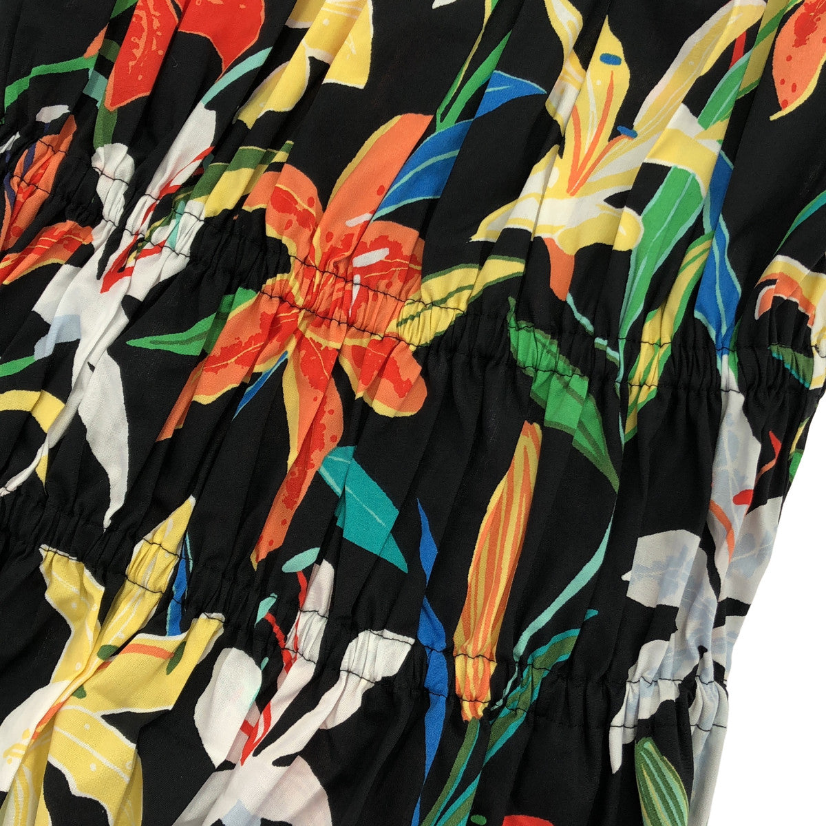 Kate spade ケイトスペード ブラック系 花柄 半袖ワンピース トップス