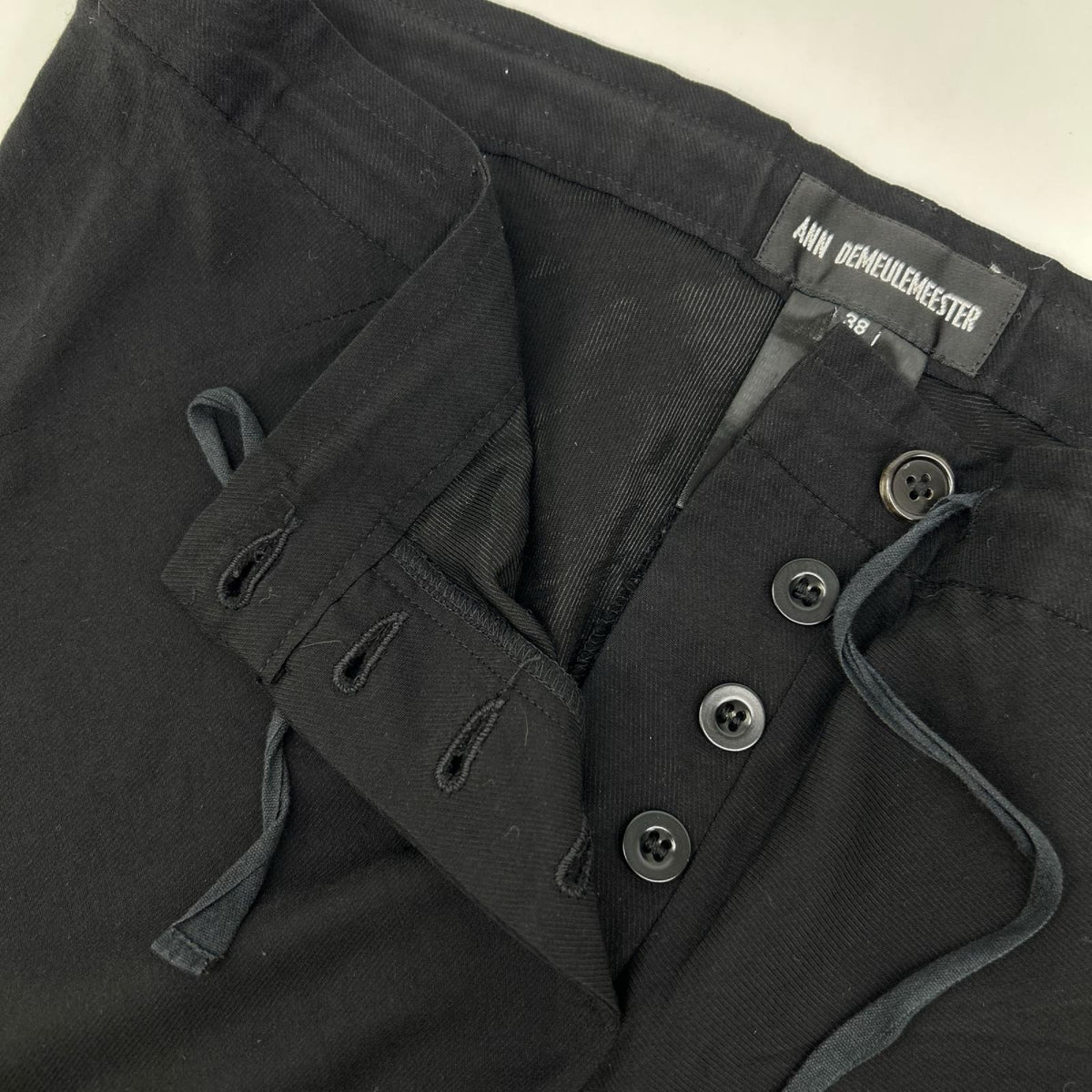 ANN DEMEULEMEESTER アンドゥムルメステール ブラック フレアパンツ ボトムス