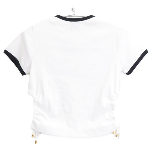 PATOU JE1059978001W Organic Cotton Rib Cutout T-Shirt Top