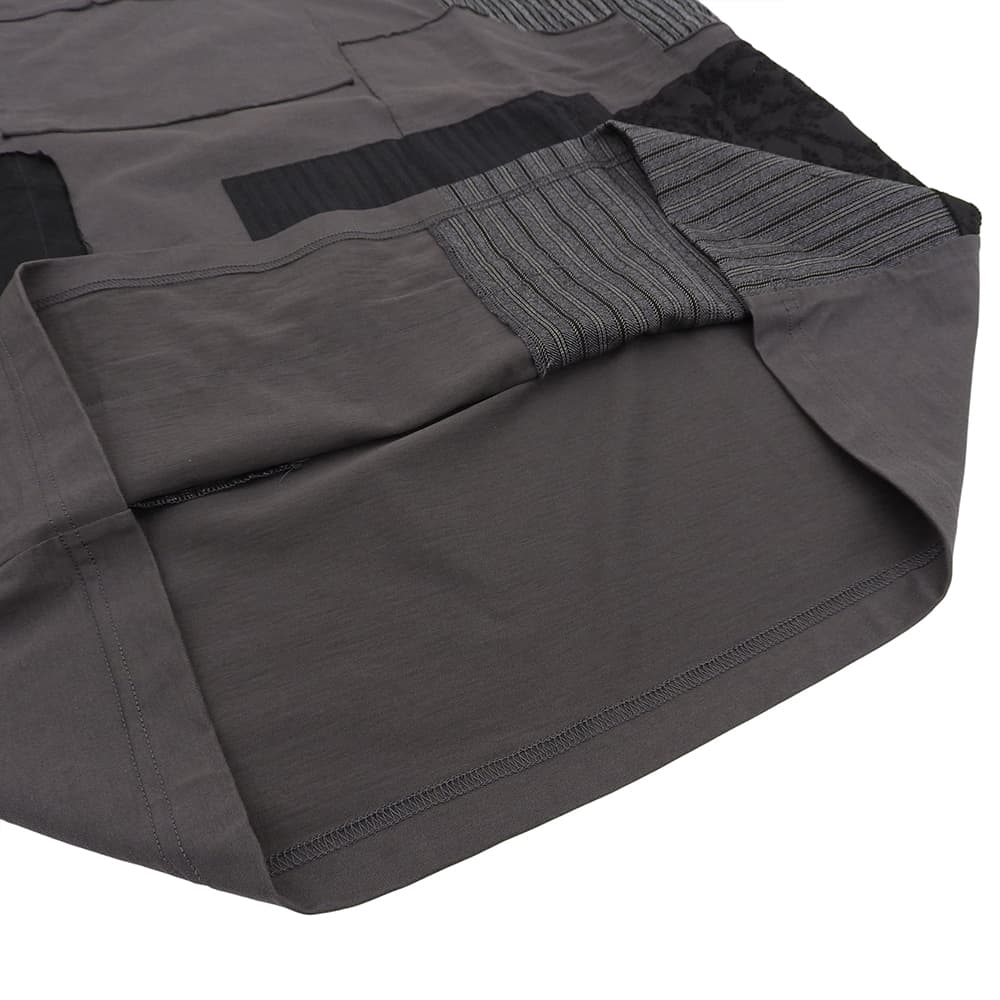 JUNYA WATANABE MAN ジュンヤワタナベマン 美品 綿天竺×多素材パッチワーク Tシャツ トップス メンズ グレー L WO-T007 AD2024 25SS トップス L