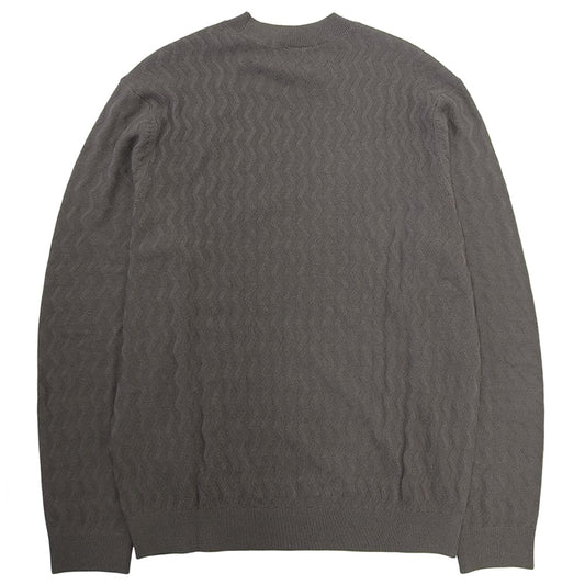 ARMANI EXCHANGE アルマーニエクスチェンジ 未使用 エンボス編み クルーネック セーター トップス グレー S XM001560 AF11982 24年製 トップス