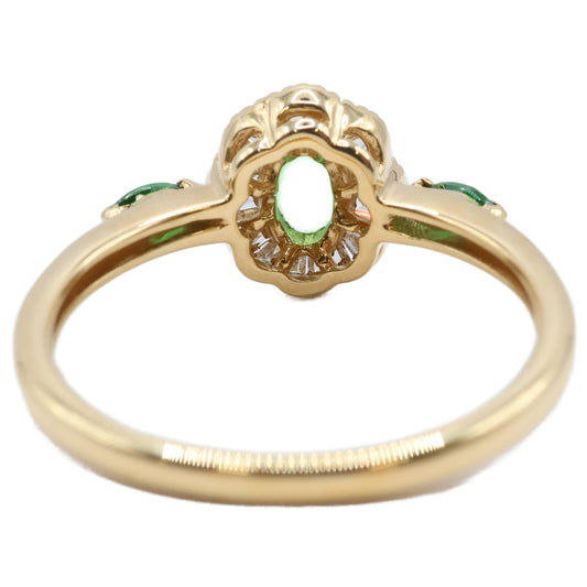 Excellent condition K18 Tsavorite Diamond 0.36ct D0.20ct G0.15ct Ring Women's