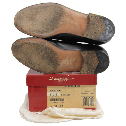 Salvatore Ferragamo サルヴァトーレフェラガモ レザー タッセルローファー シューズ レディース ブラック 7 1/2 シューズ
