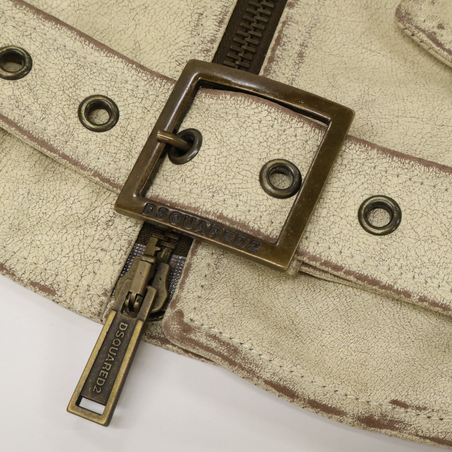 DSQUARED2 excellent-condition/domestic authorized S71AN0205 aged leather double rider jacket, jacket