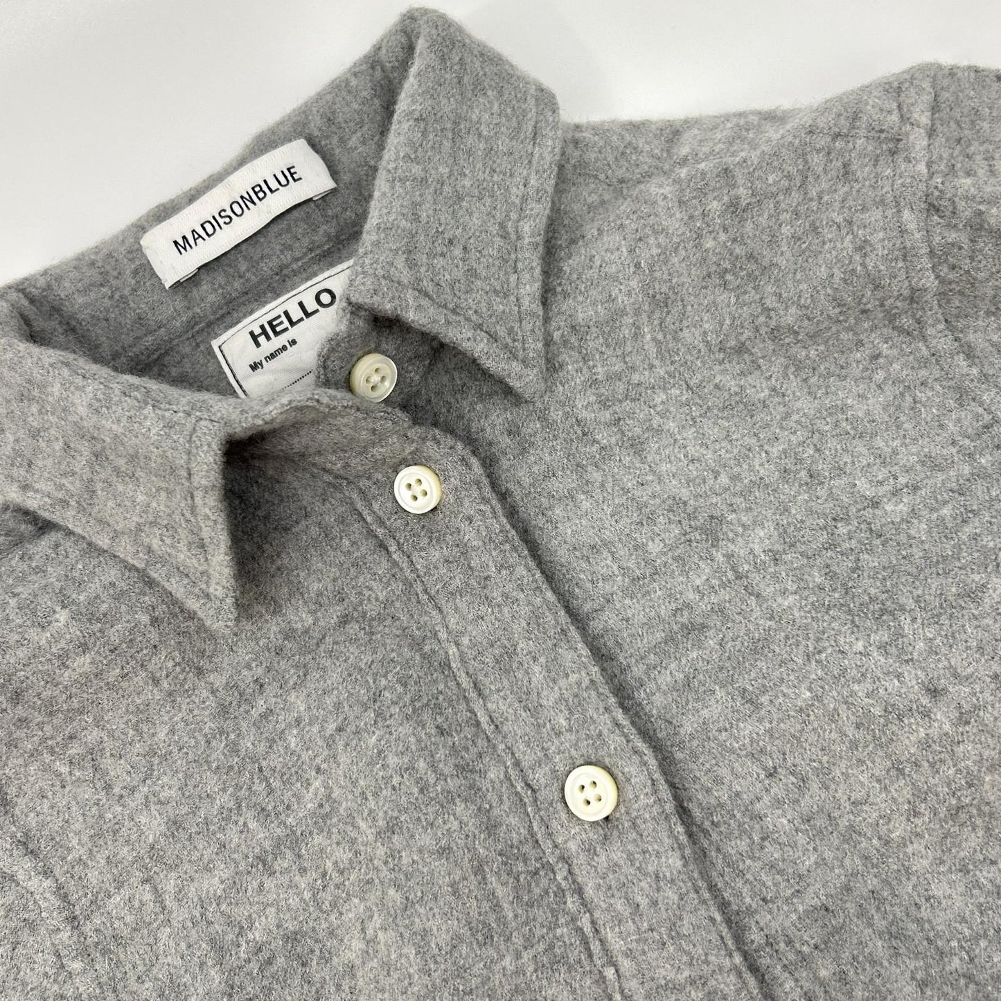 MADISON BLUE MB184-5009 Gray Wool Long Sleeve Shirt Top
