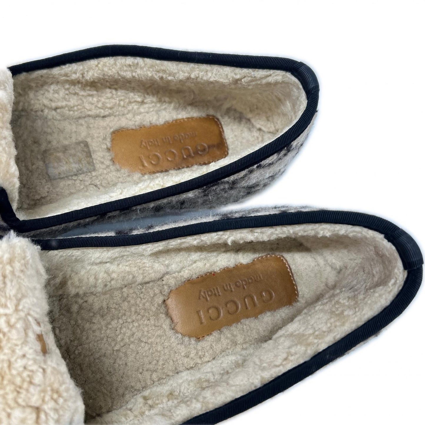 GUCCI グッチ 575850 GG ウール インナーボア ホースビット ローファー シューズ