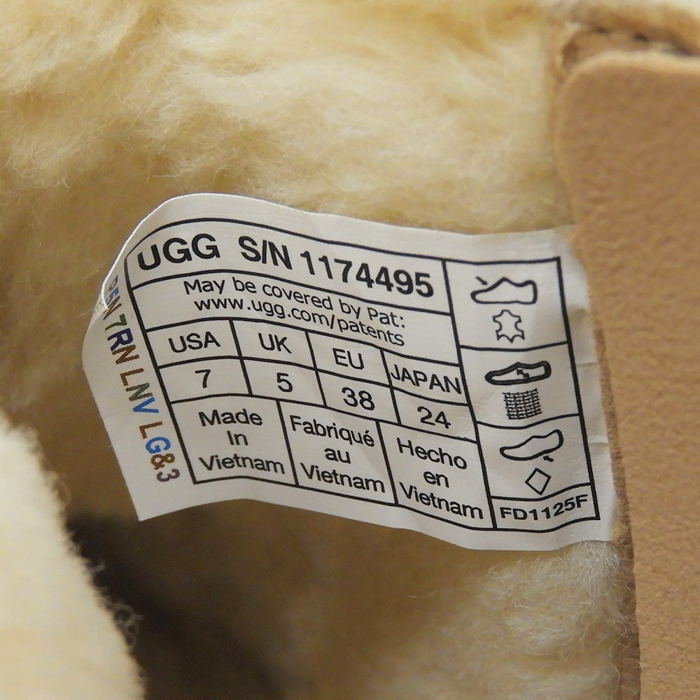 UGG アグ 新品同様 カリミューズ ウルトラ ミニ スリッポン シューズ レディース ベージュ 24cm 1174495 シューズ