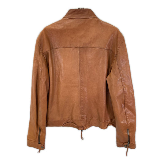 DSQUARED2 ディースクエアード 01年製 74AM249 ブラウン ゴートレザーシングルライダースジャケット ジャケット