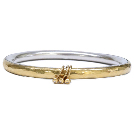 MALCOLM BETTS マルコムベッツ K22 x 925 3P Diamond Charm Combination Hammered Bangle