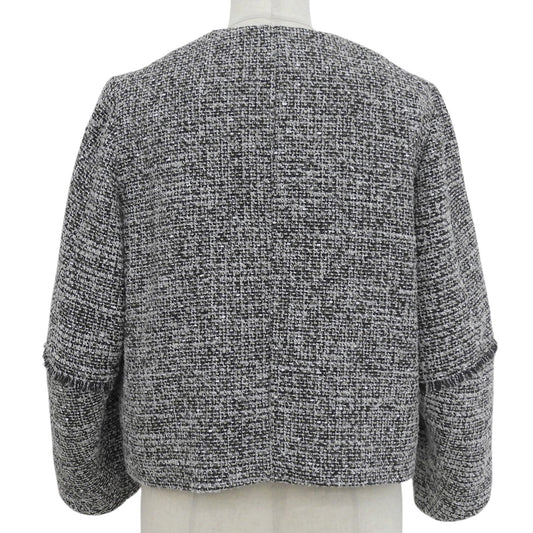 DoCLASSE ドゥクラッセ 美品 THE CLASSE ファンシーツイード Cカラー ジャケット レディース ブラック×ホワイト系 9 31405ー094 ブラック/ホワイト系 ジャケット