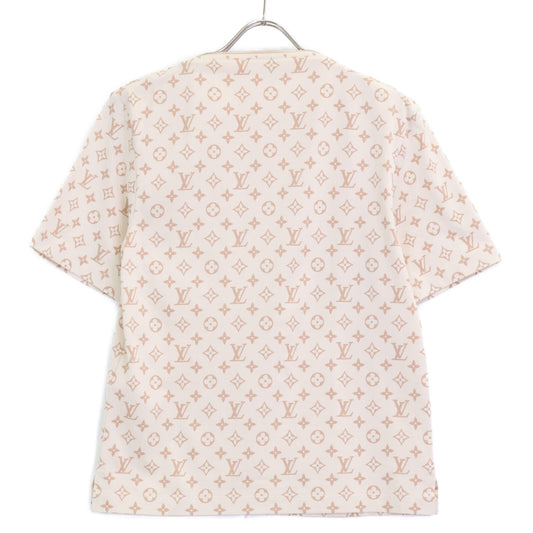 LOUIS VUITTON RW241WJ FQTS19 Beige Monogram Zip T-Shirt Tops