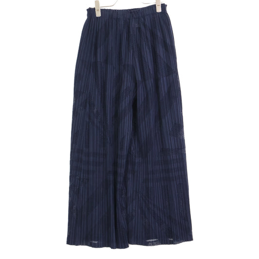 PLEATS PLEASE プリーツプリーズ 20SS PP01-JF724 ネイビー プリーツ カットワーク パンツ ボトムス