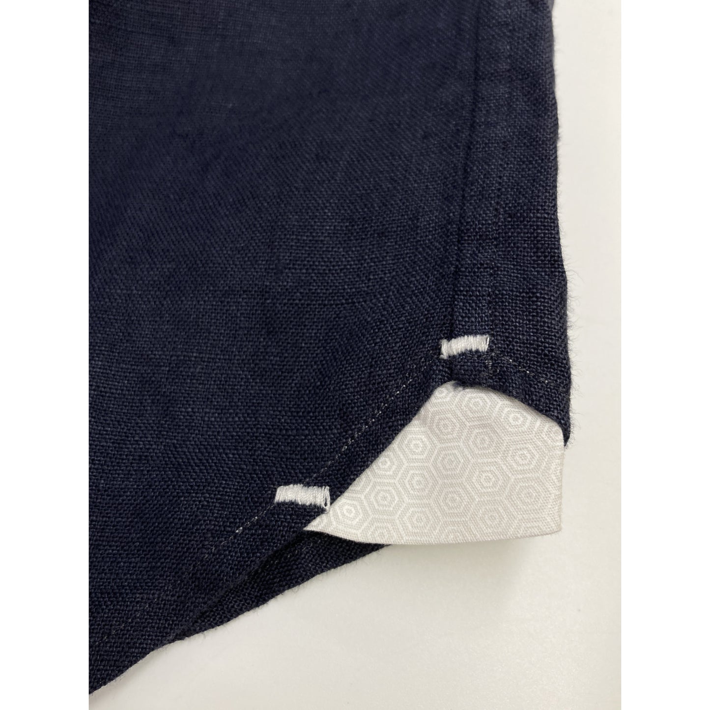 ORIAN オリアン ネイビー 長袖リネンシャツ トップス XL