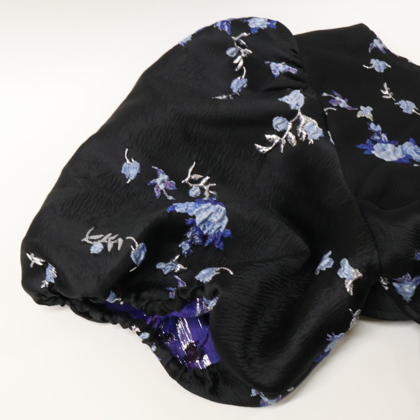 GANNI ガニー ネイビー 3D JACQUARD フラワー ワンピース ワンピース