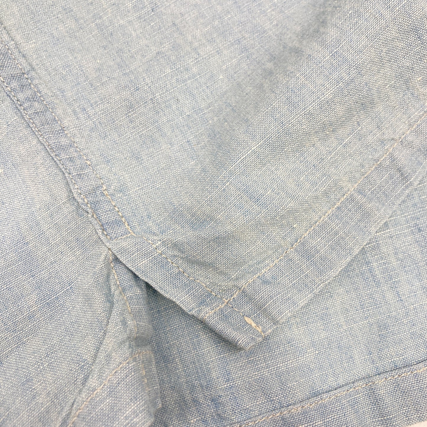 RRL ダブルアールエル ライトブルー コットンリネン オープンカラー 半袖シャツ トップス