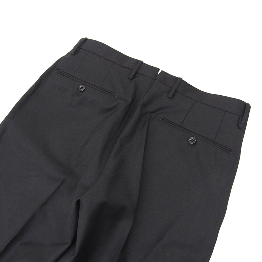 INCOTEX インコテックス 美品 タック テーパードパンツ ボトムス メンズ ブラック 46 SUPER100S ボトムス 46