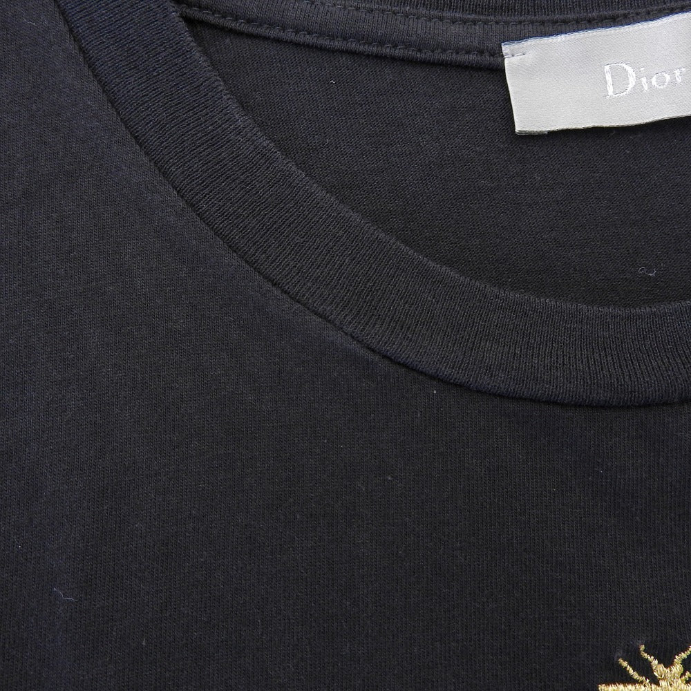 Dior HOMME ディオールオム bee 刺繍 Tシャツ トップス メンズ ブラック S 733J603O0446 18AW トップス S