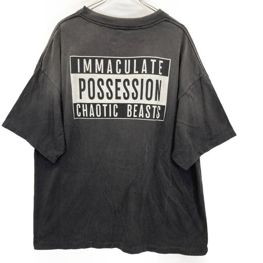 SAINT MICHAEL セントマイケル ×CPFM ブラック コットン100 フェード スマイルTシャツ トップス