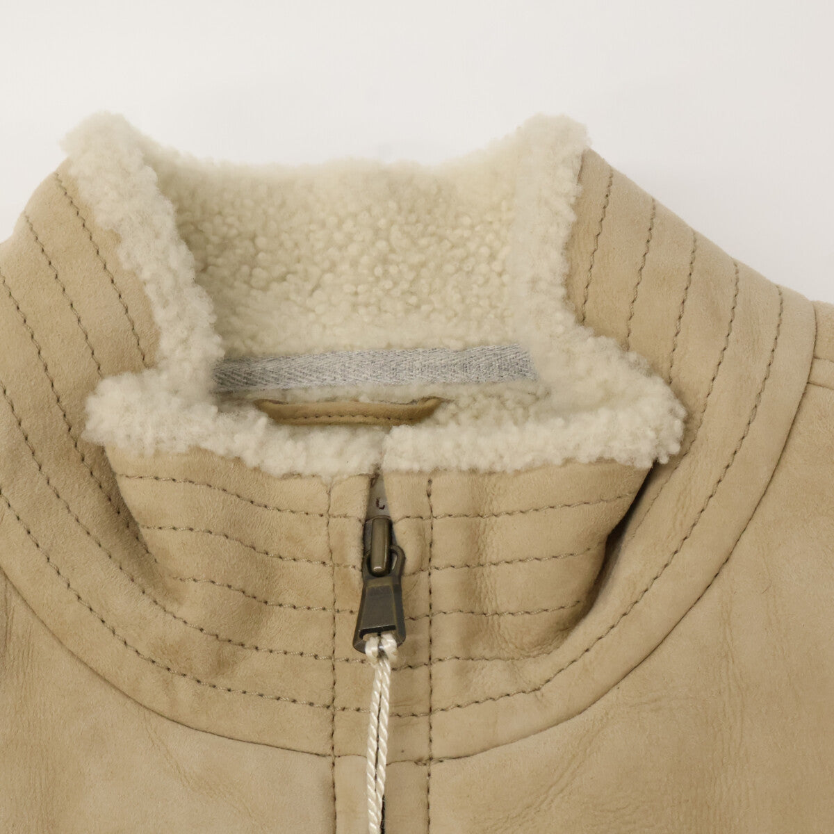 BRUNELLO CUCINELLI ブルネロクチネリ 【新品同様】スエード インナーボア ジップアップ ジャケット S