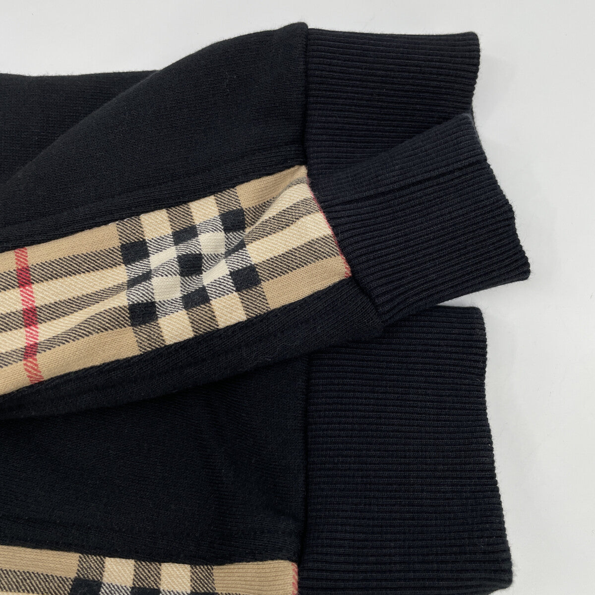 BURBERRY バーバリー 8034510 ブラック ヴィンテージチェック ジップアップパーカ トップス S