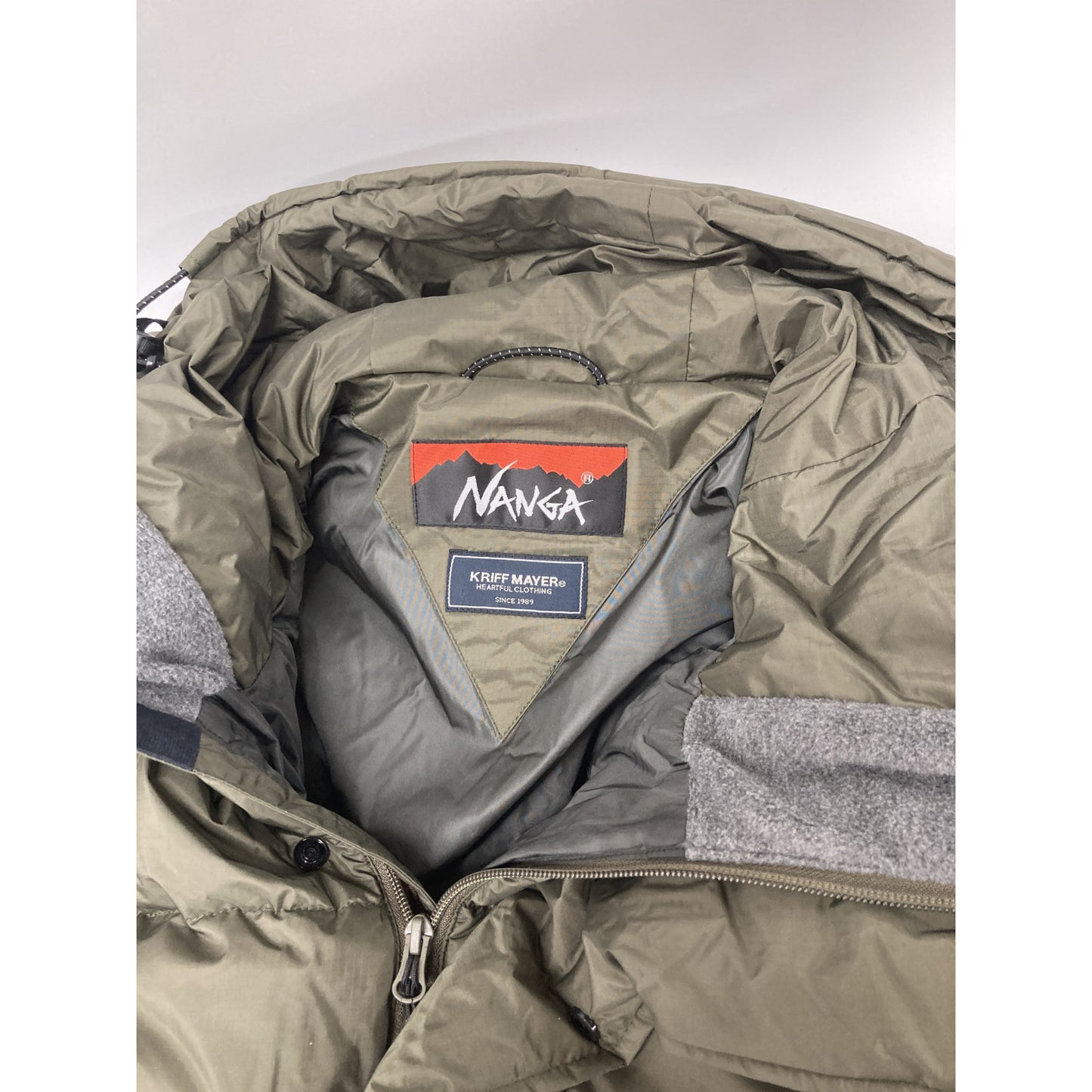 NANGA ナンガ ×KRIF MAYER 2419900 カーキ ナイロン ダウンジャケット ジャケット L