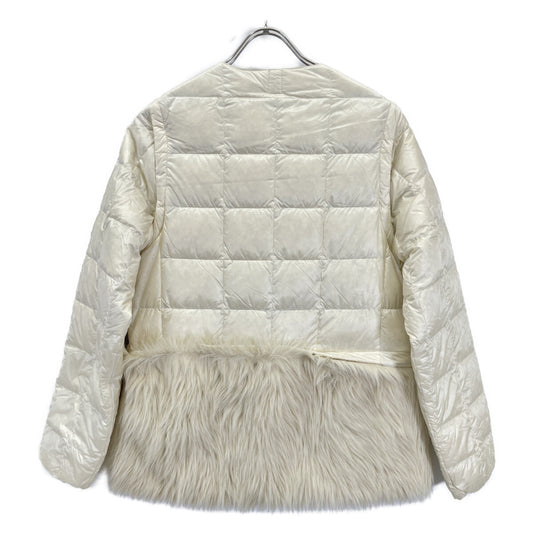 WHITE EXTRA Faux Fur Quilted Down Jacket XL Women's