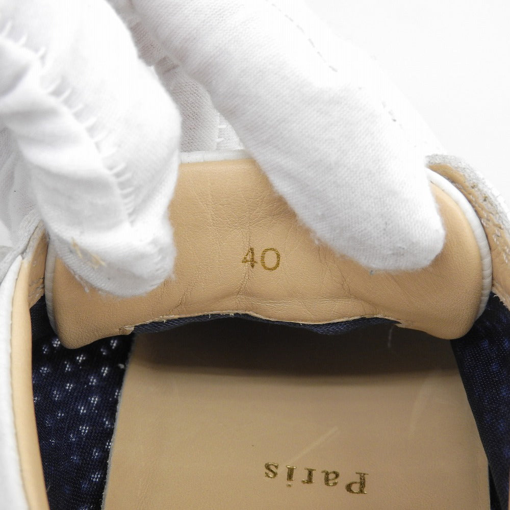 Christian Louboutin クリスチャンルブタン AC RANTULOW FLAT JUMBO CALF/TRICOT スニーカー シューズ メンズ ホワイト×ネイビー 40 シューズ 40