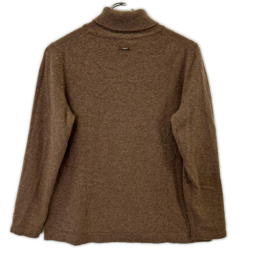 LEONARDSPORT レオナールスポーツ 0567889 ブラウン カシミヤ100 ラインストーンデザイン ハイネックニット トップス 44